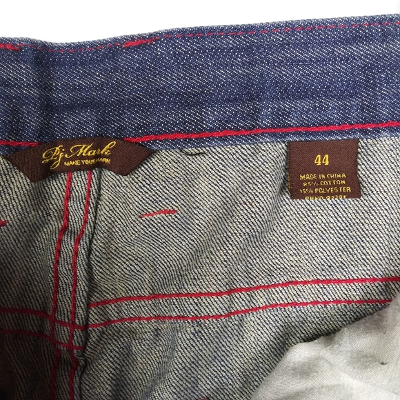 PJ Mark Jeans Men's Size 44 x 30 Relaxed Leather Piping Blue Denim - Picture 6 of 10